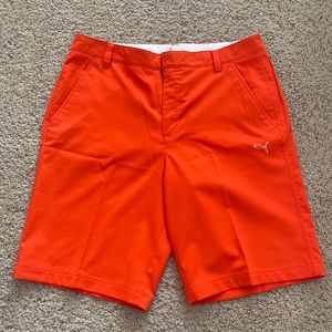 Puma orange golf shorts